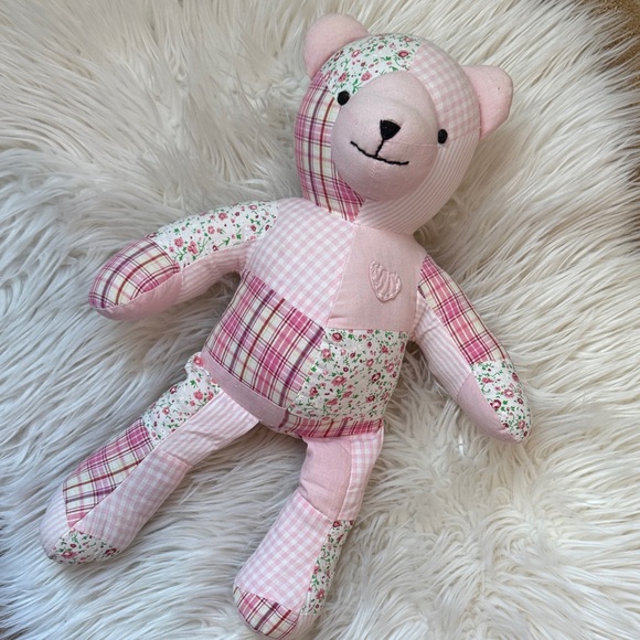 Pottery Barn Kids Vintage Pink Patchwork Bear - Picture 2 of 5